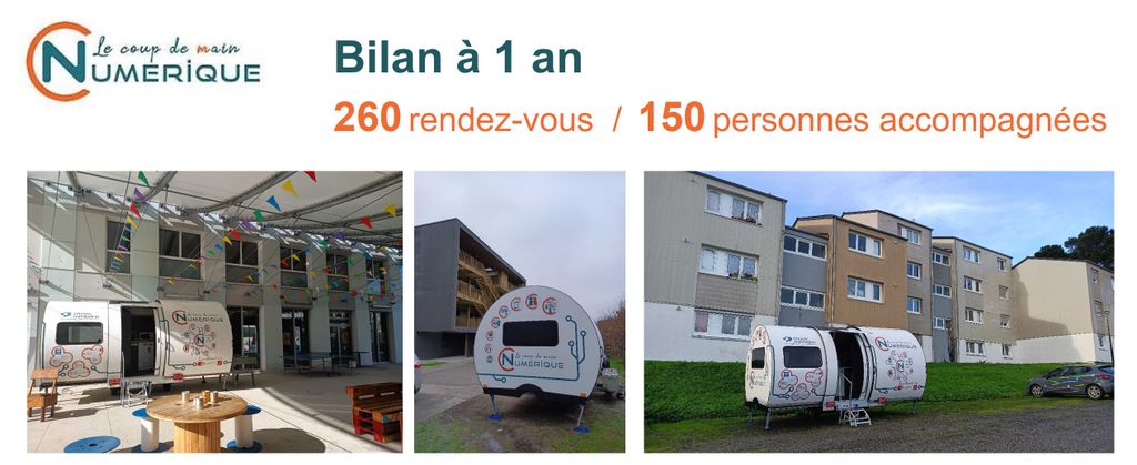 Le coup de main numérique. Bilan à un an : 260 rendez-vous. 150 personnes accompagnées